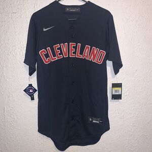 Cleveland Indians/Guardians Authentic Nike MLB Navy Blue Blank Jersey S NWT